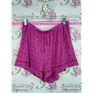 Love + lore shorts pink Fuchsia Athletic Shorts with Red Heart Detail